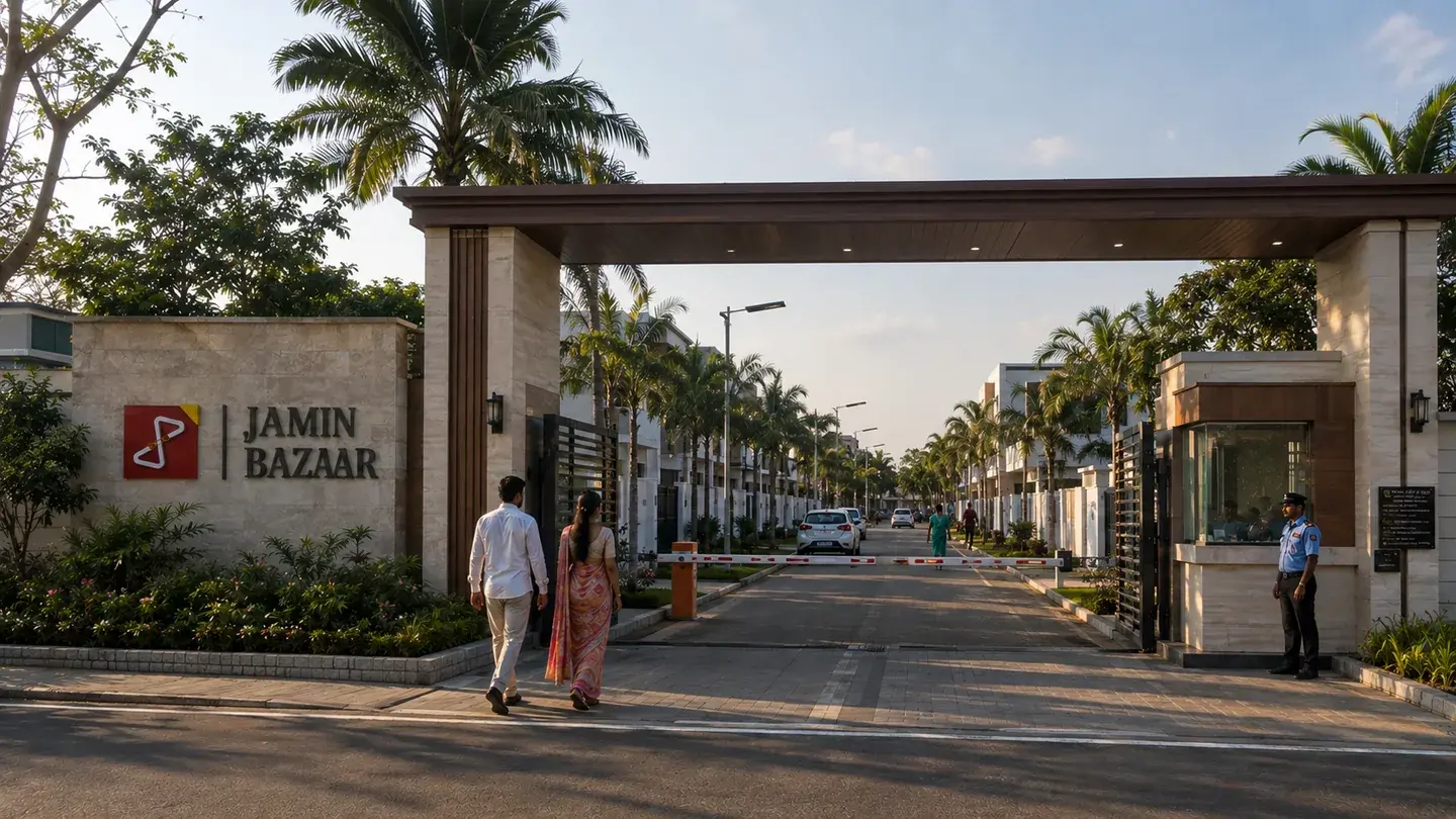 Entrance gate render for the planned integrated township at Kallikudi.